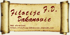 Filotije Dakanović vizit kartica